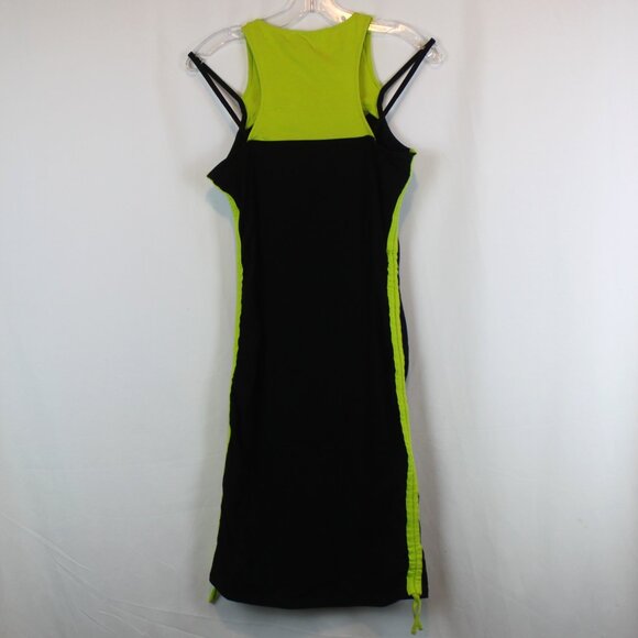 H&M Kangol Black Neon Green Stretchy Sleeveless Dress - Picture 2 of 11